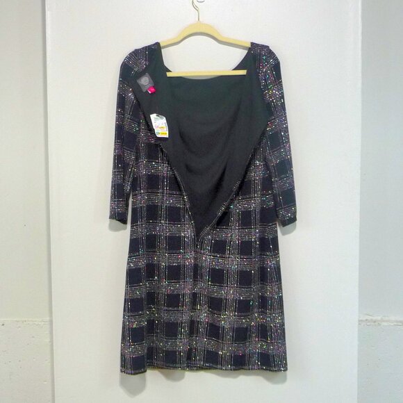 VINCE CAMUTO BLACK GLITTER DRESS SIZE 12 - Picture 2 of 5